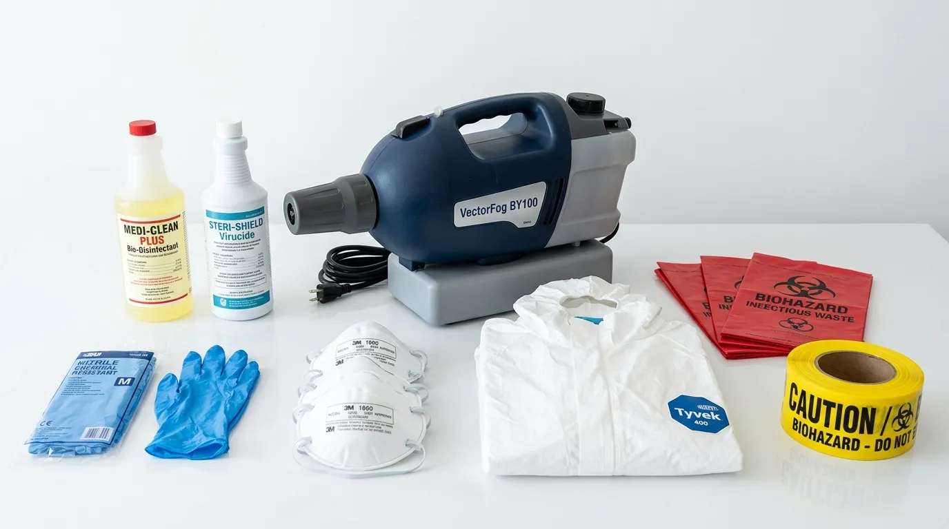 Professional biohazard remediation crew working in Ensley